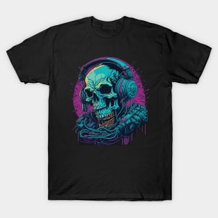 colorful skull with headphones T-Shirt